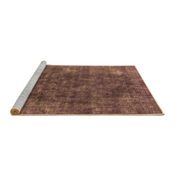 Sideview of Machine Washable Oriental Brown Industrial Rug, wshurb2122brn