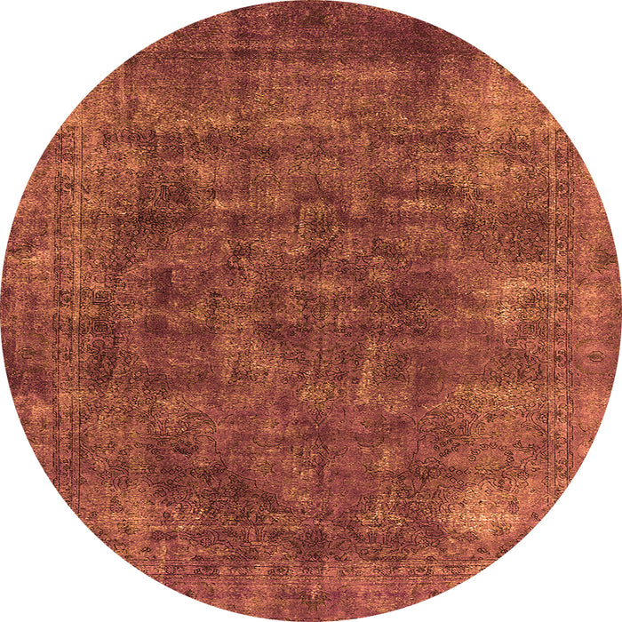 Round Oriental Orange Industrial Rug, urb2122org
