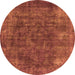 Round Oriental Orange Industrial Rug, urb2122org