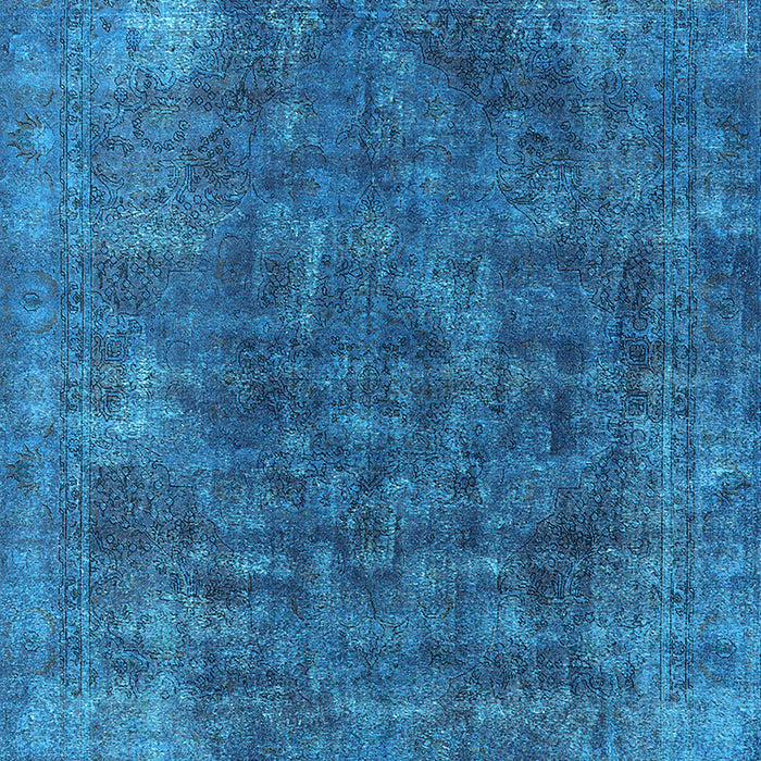 Machine Washable Oriental Light Blue Industrial Rug, wshurb2122lblu