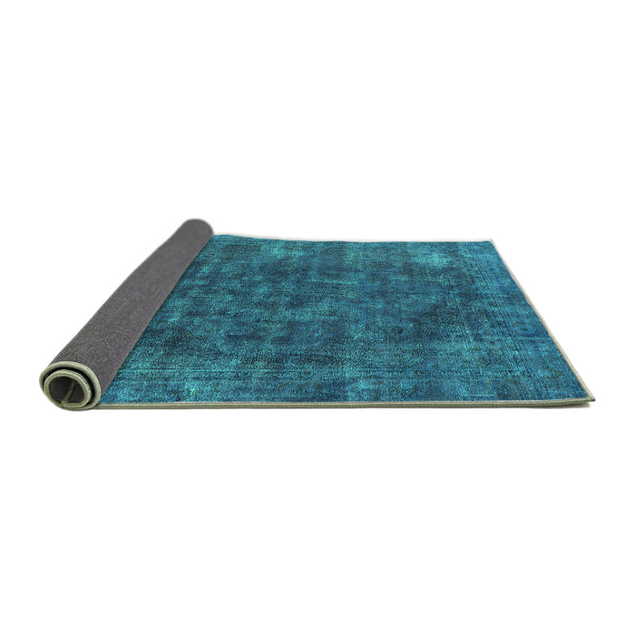Sideview of Oriental Turquoise Industrial Rug, urb2122turq
