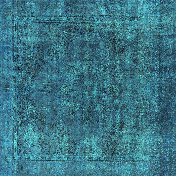 Square Oriental Turquoise Industrial Rug, urb2122turq