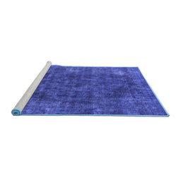 Sideview of Machine Washable Oriental Blue Industrial Rug, wshurb2122blu