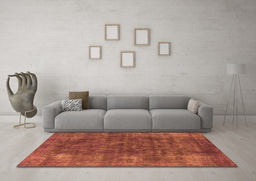 Machine Washable Oriental Orange Industrial Area Rugs in a Living Room, wshurb2122org
