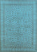 Oriental Light Blue Industrial Rug, urb2123lblu