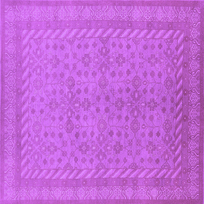 Square Machine Washable Oriental Purple Industrial Area Rugs, wshurb2123pur