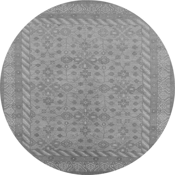 Round Oriental Gray Industrial Rug, urb2123gry