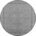 Round Oriental Gray Industrial Rug, urb2123gry