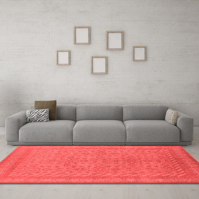 Industrial Red Washable Rugs