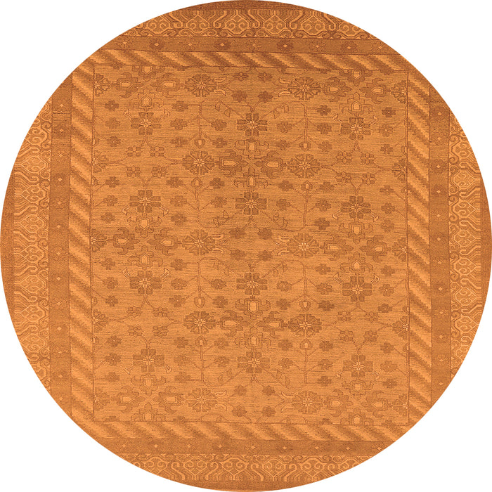 Round Oriental Orange Industrial Rug, urb2123org