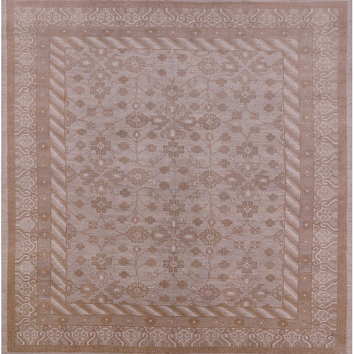 Square Machine Washable Industrial Modern Khaki Rose Pink Rug, wshurb2123