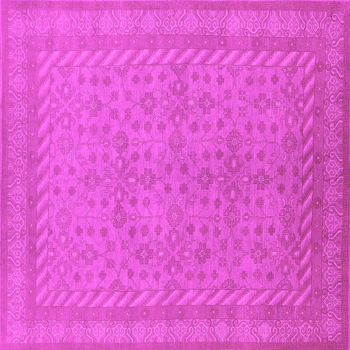 Square Machine Washable Oriental Pink Industrial Rug, wshurb2123pnk