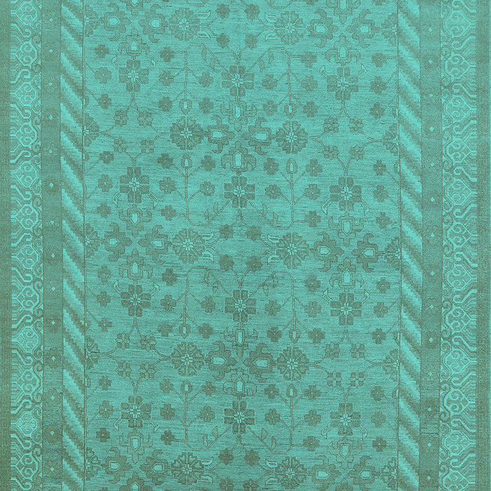 Machine Washable Oriental Turquoise Industrial Area Rugs, wshurb2123turq
