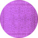 Round Oriental Purple Industrial Rug, urb2123pur