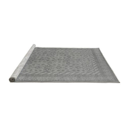 Sideview of Machine Washable Oriental Gray Industrial Rug, wshurb2123gry