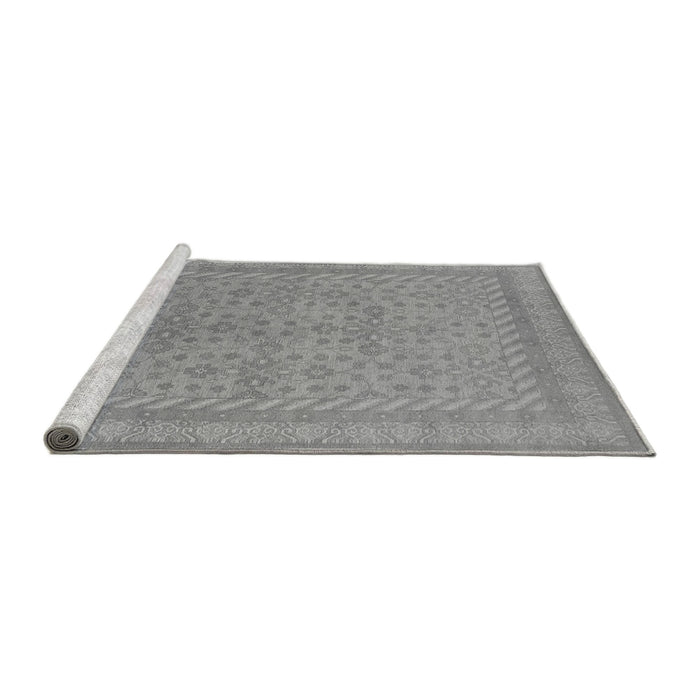 Sideview of Machine Washable Oriental Gray Industrial Rug, wshurb2123gry