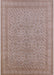 Machine Washable Industrial Modern Khaki Rose Pink Rug, wshurb2123