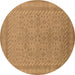 Round Oriental Brown Industrial Rug, urb2123brn