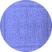 Round Oriental Blue Industrial Rug, urb2123blu