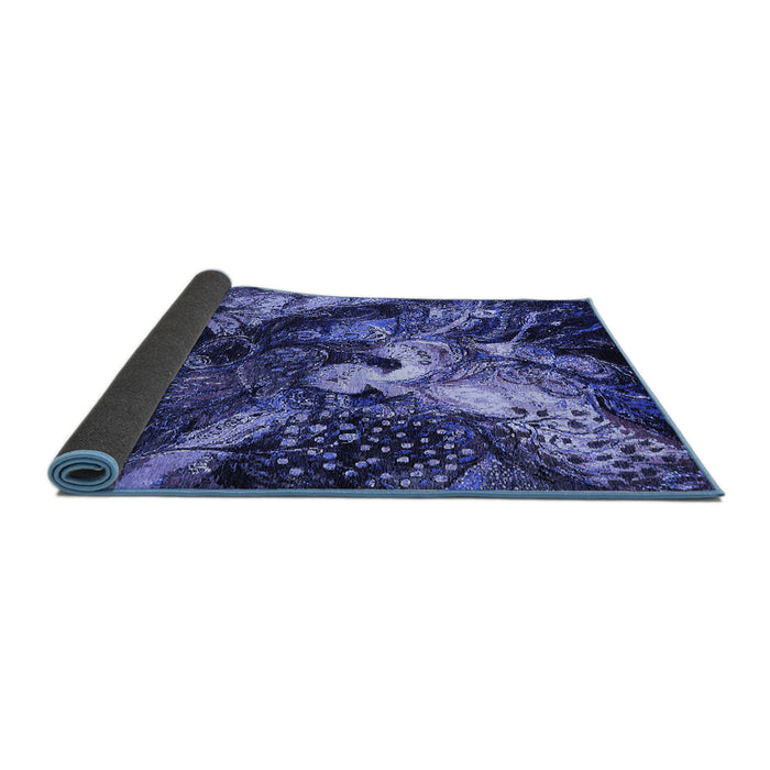 Sideview of Oriental Blue Industrial Rug, urb2124blu