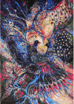 Mid-Century Modern Purple Lily Purple Oriental Rug, urb2124