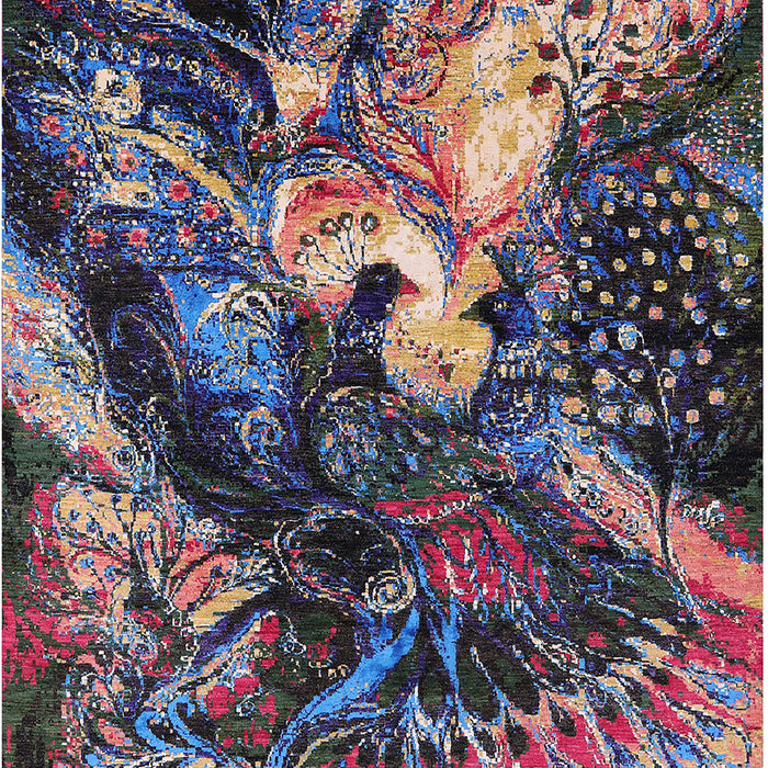 Mid-Century Modern Purple Lily Purple Oriental Rug, urb2124