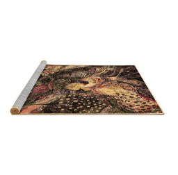 Sideview of Machine Washable Oriental Brown Industrial Rug, wshurb2124brn