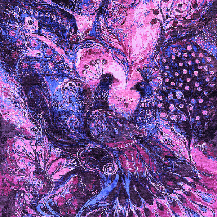 Machine Washable Oriental Purple Industrial Area Rugs, wshurb2124pur