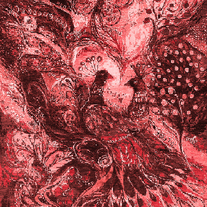 Machine Washable Oriental Red Industrial Rug, wshurb2124red