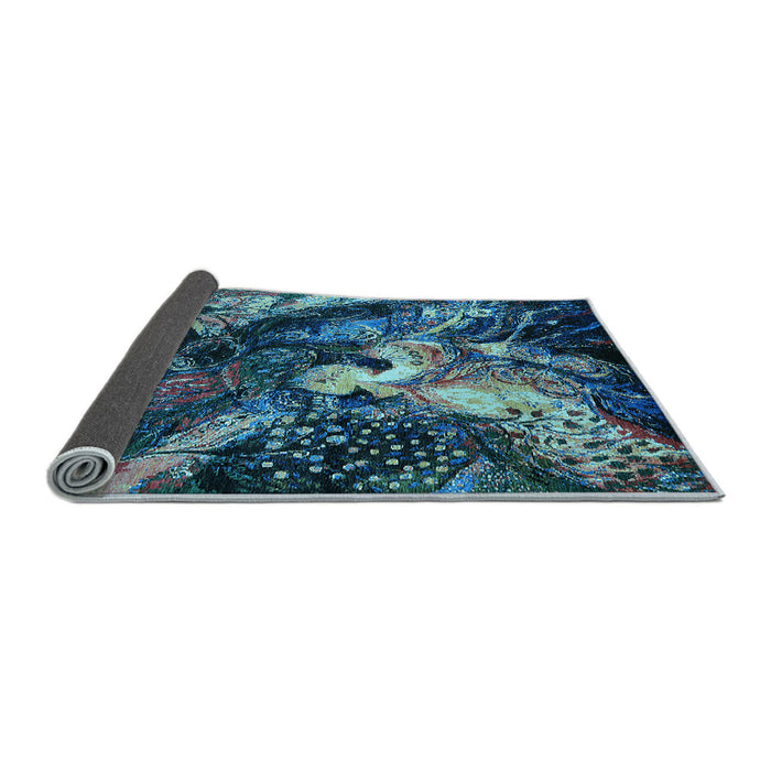 Sideview of Oriental Light Blue Industrial Rug, urb2124lblu