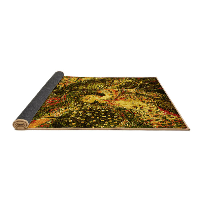 Sideview of Oriental Yellow Industrial Rug, urb2124yw