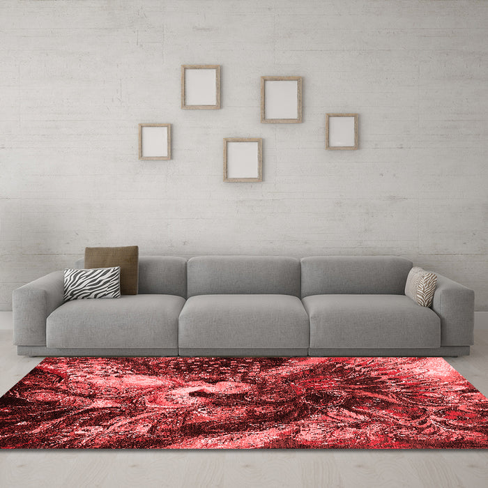 Industrial Red Washable Rugs