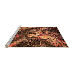 Sideview of Machine Washable Oriental Orange Industrial Area Rugs, wshurb2124org