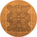 Round Oriental Orange Industrial Rug, urb2125org