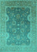 Machine Washable Oriental Turquoise Industrial Area Rugs, wshurb2125turq