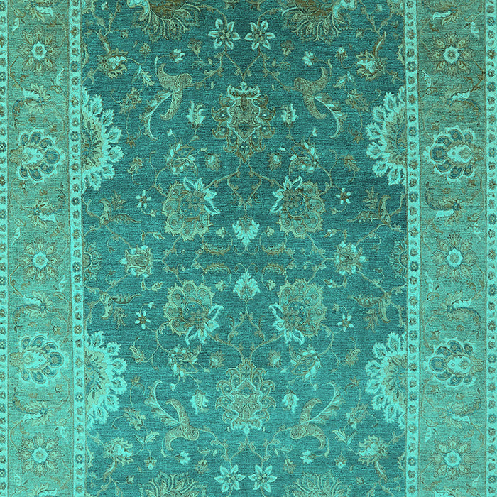 Machine Washable Oriental Turquoise Industrial Area Rugs, wshurb2125turq