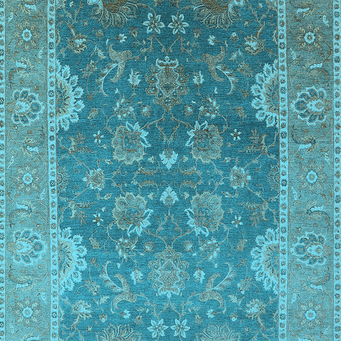 Machine Washable Oriental Light Blue Industrial Rug, wshurb2125lblu