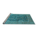 Sideview of Machine Washable Oriental Light Blue Industrial Rug, wshurb2125lblu