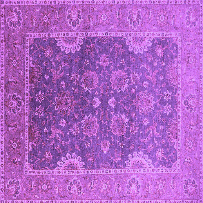 Square Machine Washable Oriental Purple Industrial Area Rugs, wshurb2125pur