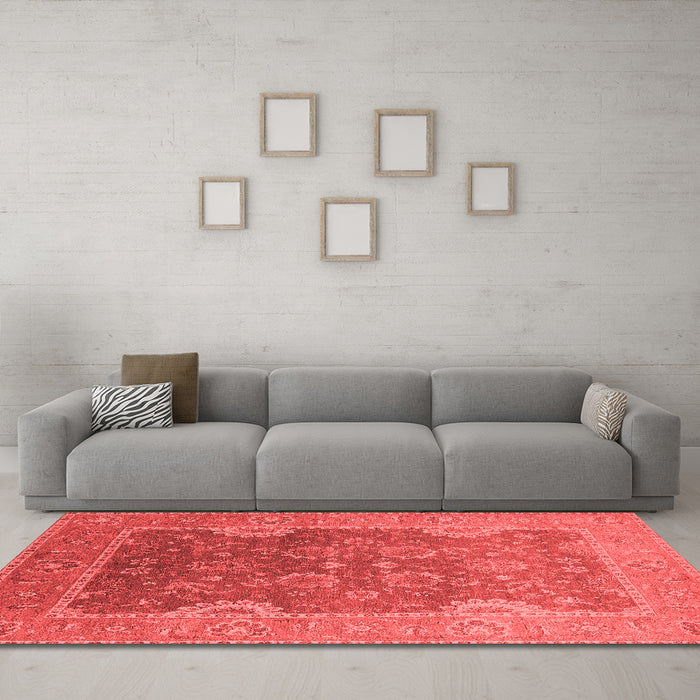 Industrial Red Washable Rugs