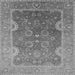 Square Machine Washable Oriental Gray Industrial Rug, wshurb2125gry