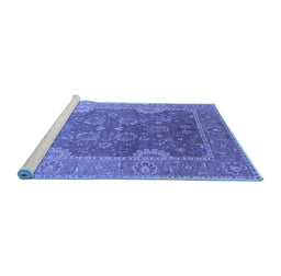 Sideview of Machine Washable Oriental Blue Industrial Rug, wshurb2125blu