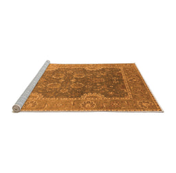 Sideview of Machine Washable Oriental Orange Industrial Area Rugs, wshurb2125org