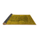 Sideview of Oriental Yellow Industrial Rug, urb2125yw