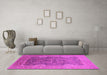 Machine Washable Oriental Pink Industrial Rug in a Living Room, wshurb2125pnk