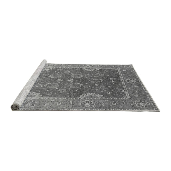 Sideview of Machine Washable Oriental Gray Industrial Rug, wshurb2125gry