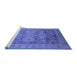 Sideview of Machine Washable Oriental Blue Industrial Rug, wshurb2126blu