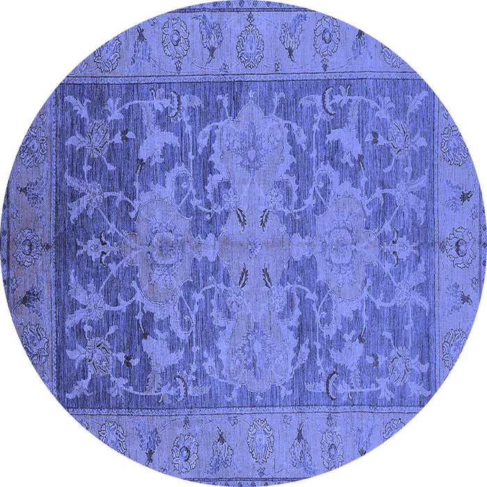 Round Oriental Blue Industrial Rug, urb2126blu