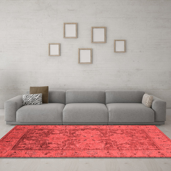 Industrial Red Washable Rugs