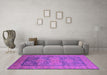 Machine Washable Oriental Purple Industrial Area Rugs in a Living Room, wshurb2126pur